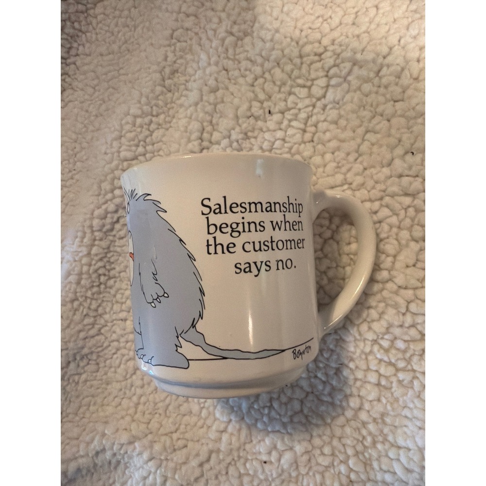 Vintage Sandra Boynton Salesmanship Begins When Customer Says No‎ Mug Japan 80s